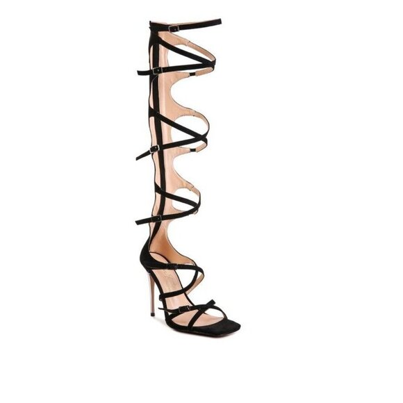 Gossip Strappy Stiletto Heels - Black - Picture 1 of 6